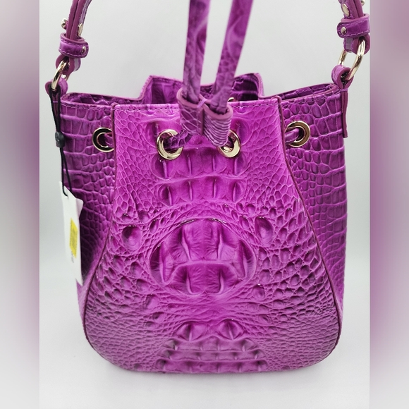 Brahmin Melinda Bucket Bag Deep Fuchsia NWT - Picture 2 of 11